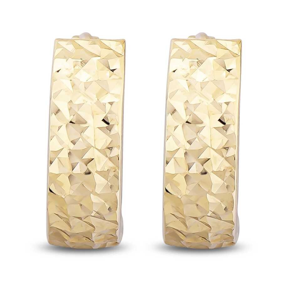 Gold Patterned Hoop Earrings