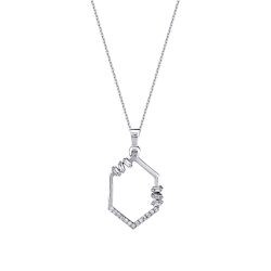 0,31 Karat Diamant Baguette Halskette