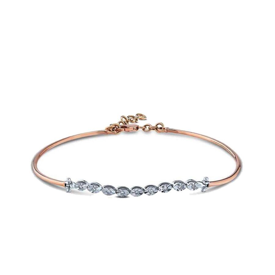 0.04 Carat Diamond-Effect Two-Tone Bangle