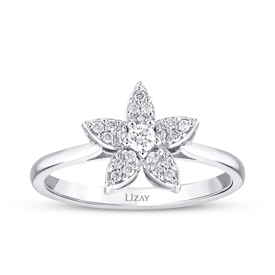 0.16 Carat Diamond Flower Ring