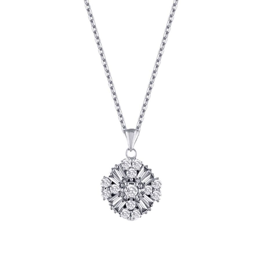 0.45 Carat Diamond Baguette Necklace