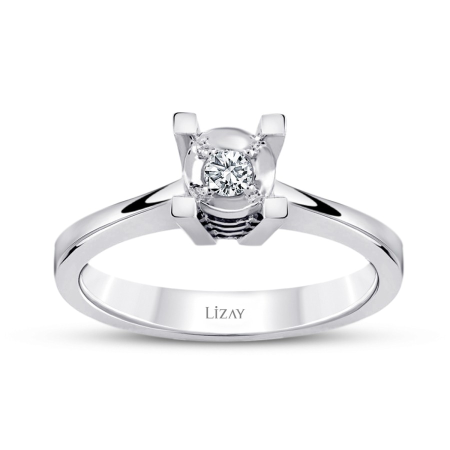 1.00 Carat-Style Diamond-Effect Round Solitere Engagement Ring