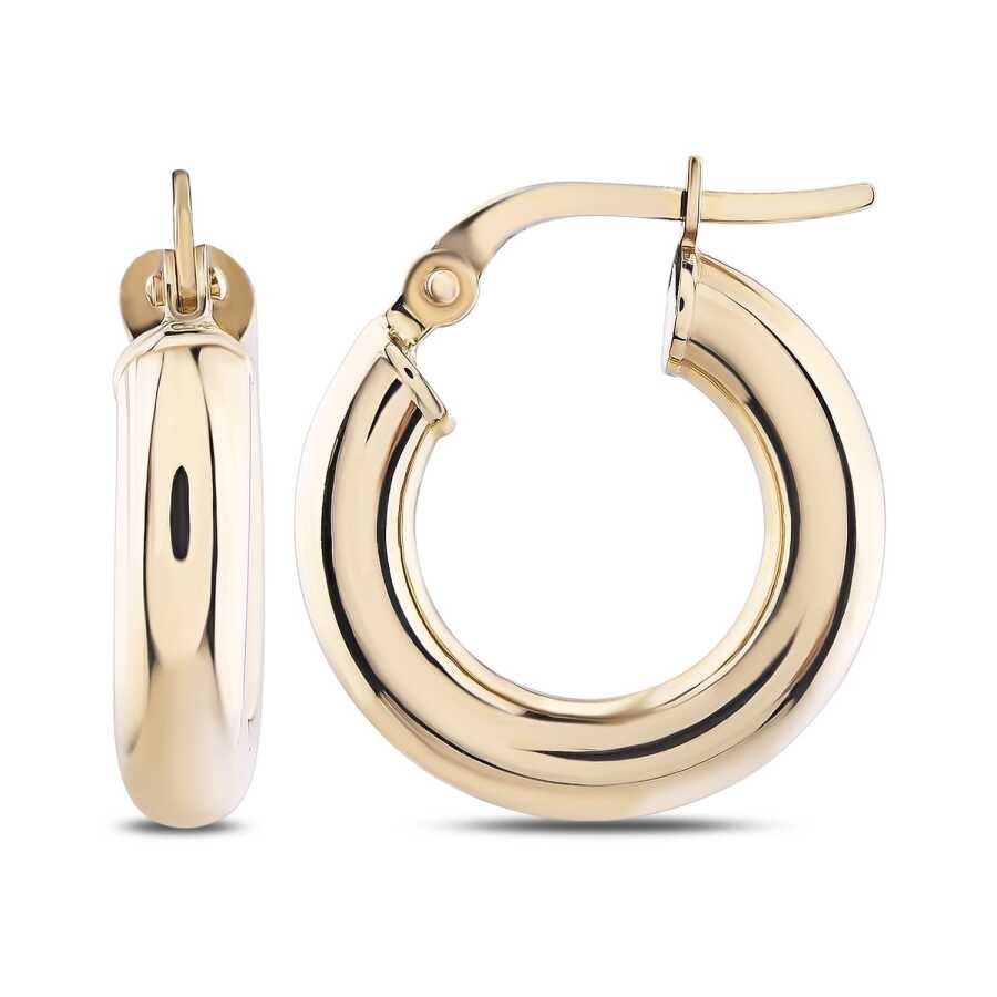 Gold Domed Huggies Earrings