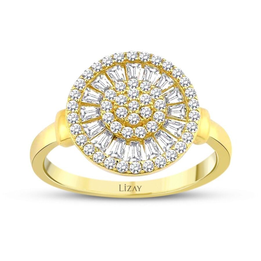 Gold Baguette Round Ring