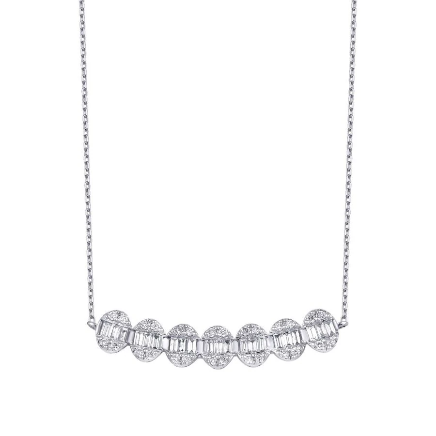 0.54 Carat Diamond Baguette Necklace