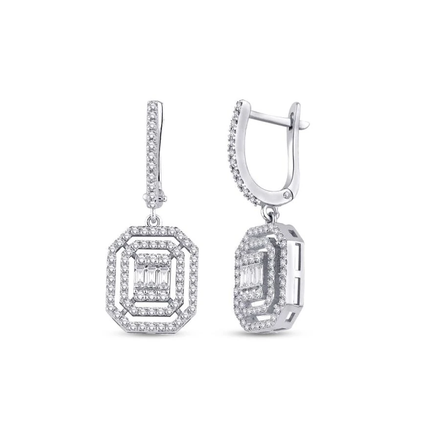 1.11 Carat Diamond Baguette Earrings