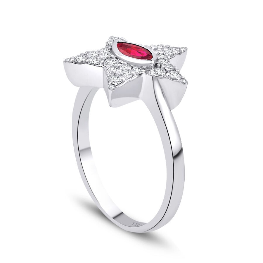 0.61 Carat Diamond Ruby Ring