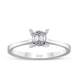 0.09 Carat Diamond Baguette Ring