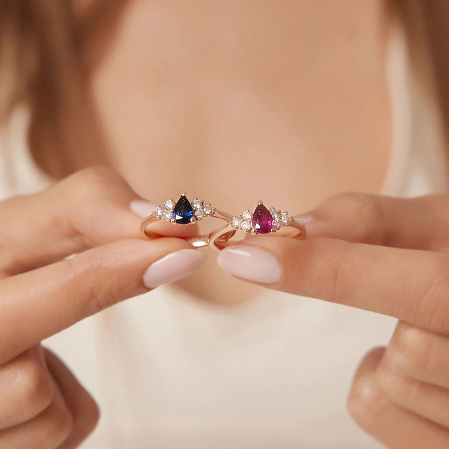 0.57 ct. Diamant Rubin Ring