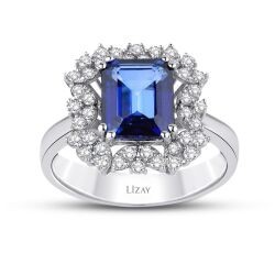 5,82 Karat Diamant Saphir Ring