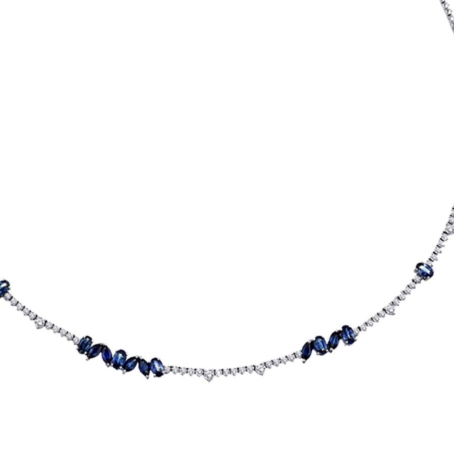 5.99 Carat Diamond Sapphire Necklace