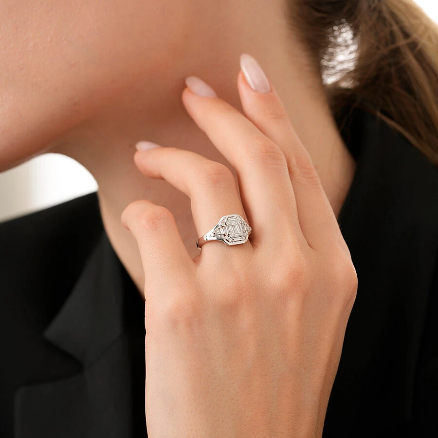 0.40 Carat Diamond Baguette Ring