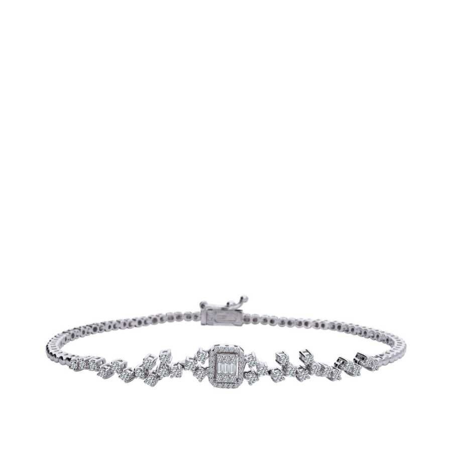 0.92 Carat Diamond Baguette Bangle