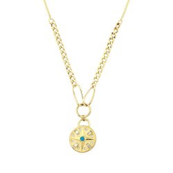 Gold Chain Compass Necklace