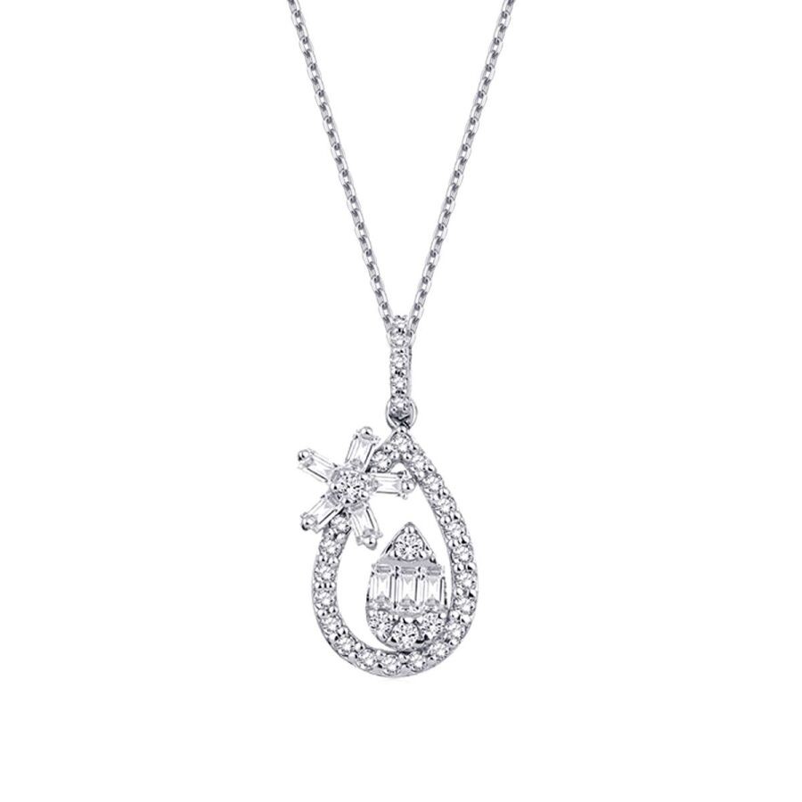 0.36 Carat Diamond Baguette Necklace