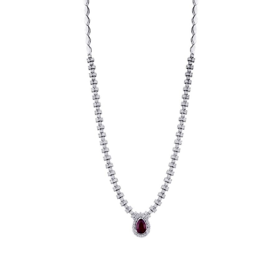 2.00 Carat Diamond Ruby Necklace