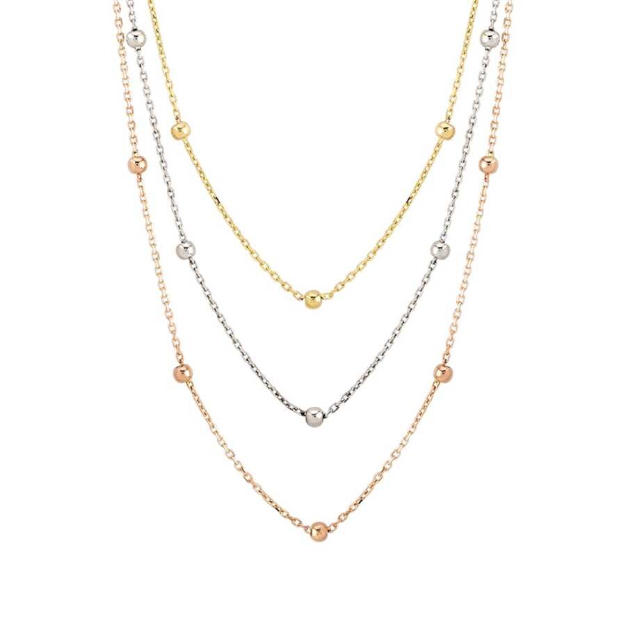 Gold Three-Tone Doric Necklace