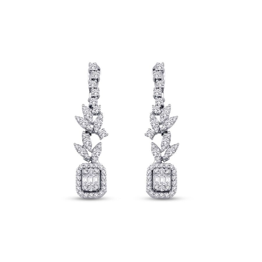 1.23 Carat Diamond Baguette Earrings