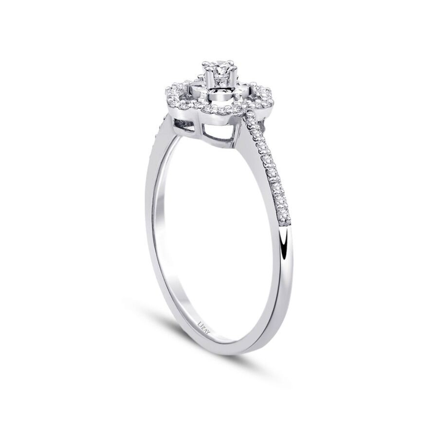 0.18 Carat Diamond Flower Ring