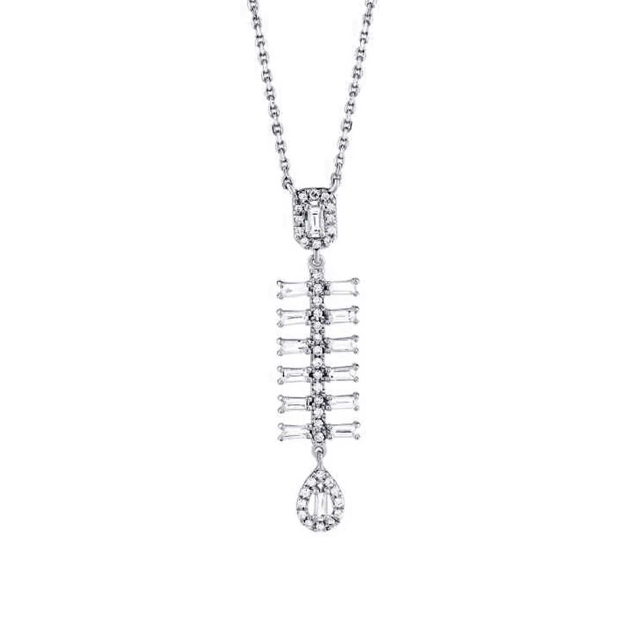 0.54 Carat Diamond Baguette Necklace