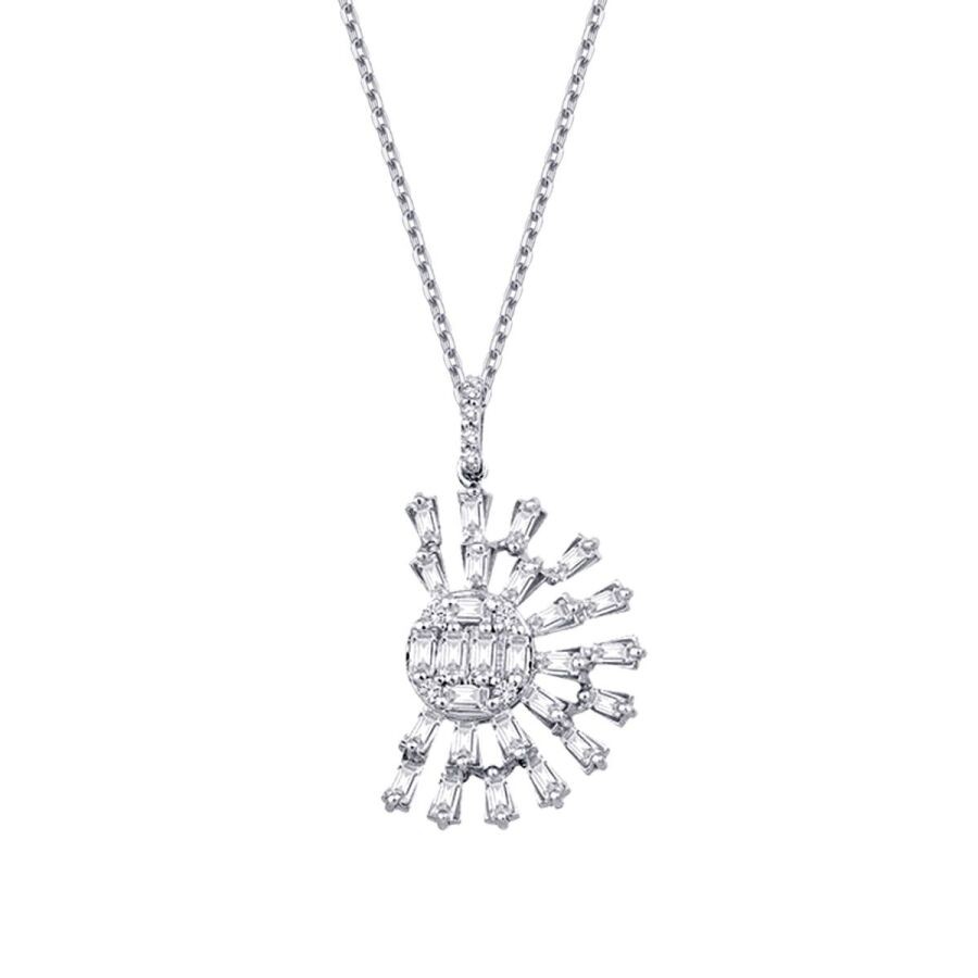 0.76 Carat Diamond Baguette Necklace