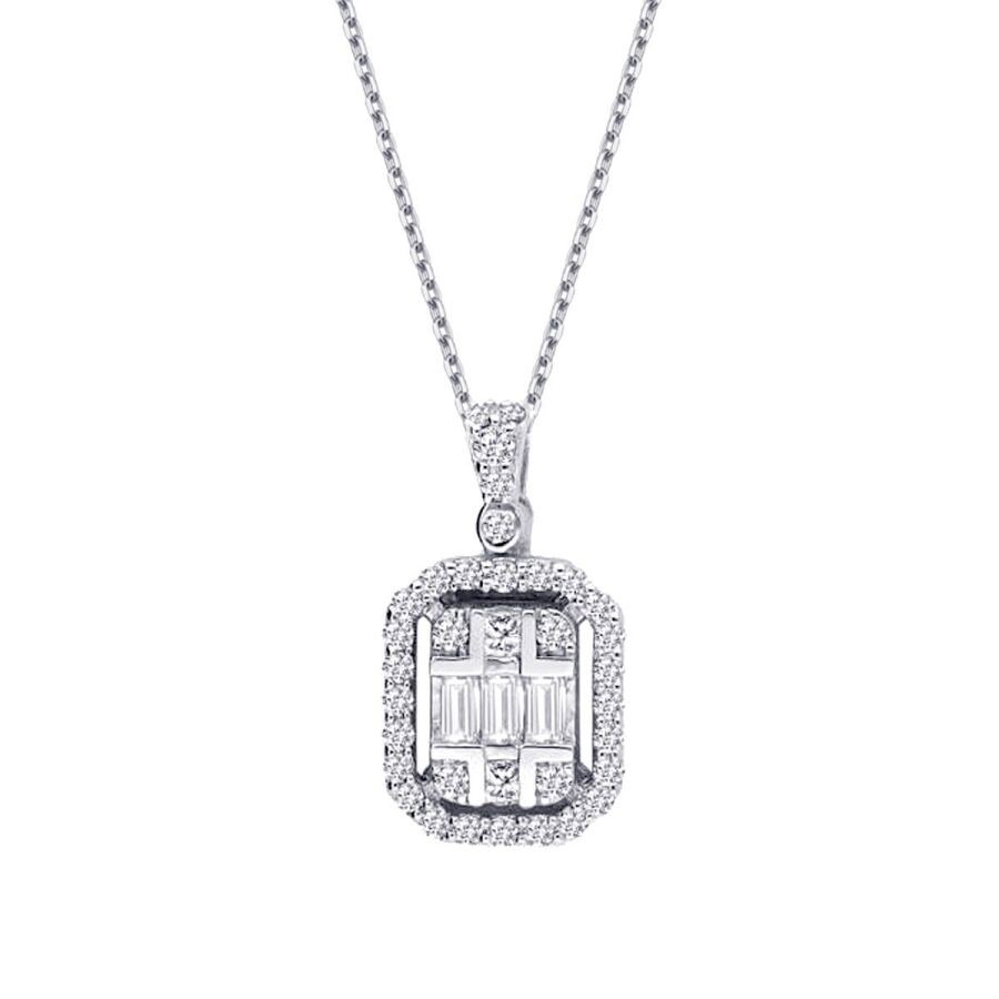 0.36 Carat Diamond Baguette Necklace