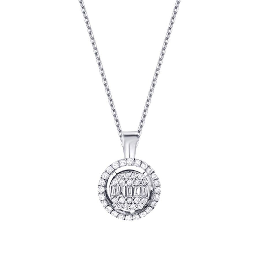 0.29 Carat Diamond Baguette Necklace