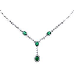 2.84 Carat Diamond Emerald Necklace