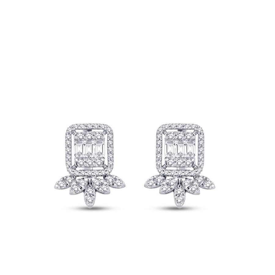0.95 Carat Diamond Baguette Earrings