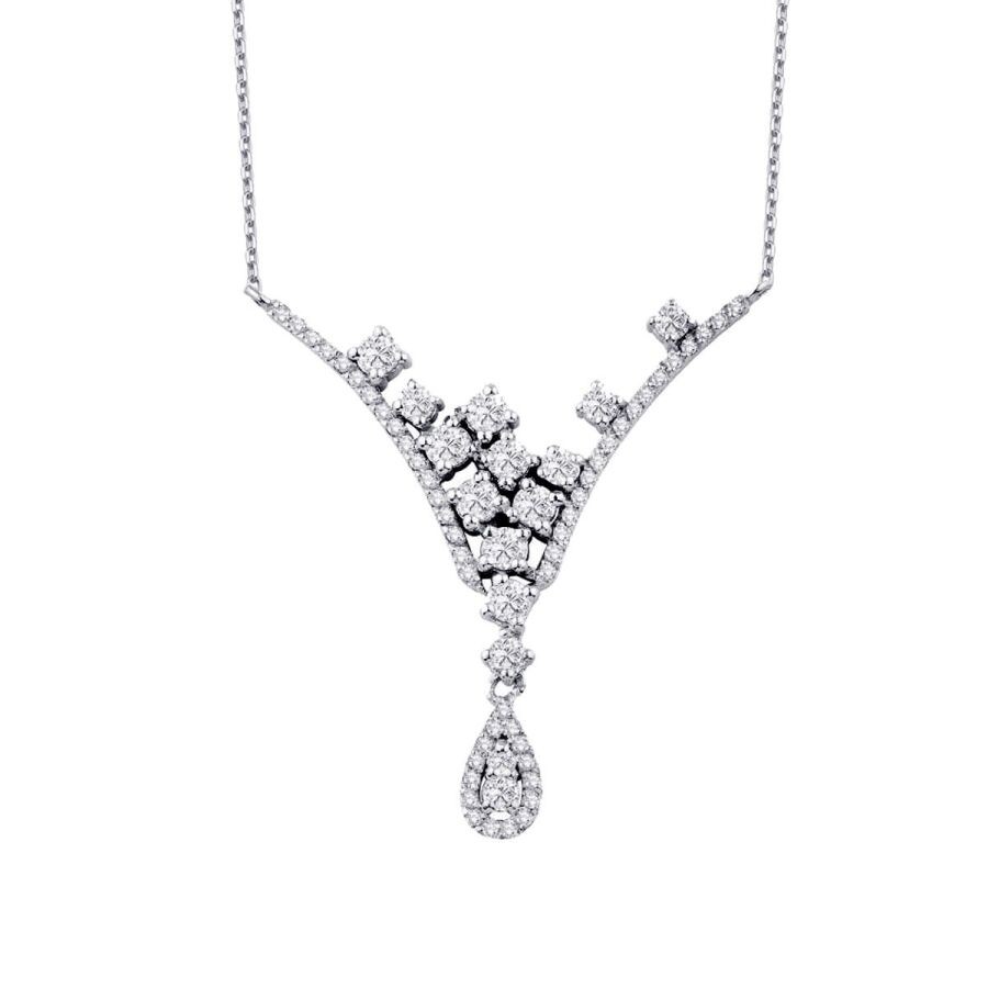 0.74 Carat Diamond Pear Necklace