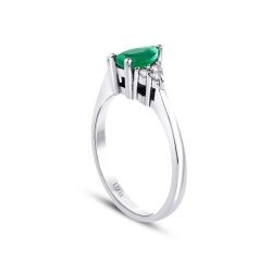 0,75 Karat Diamant Smaragd Ring