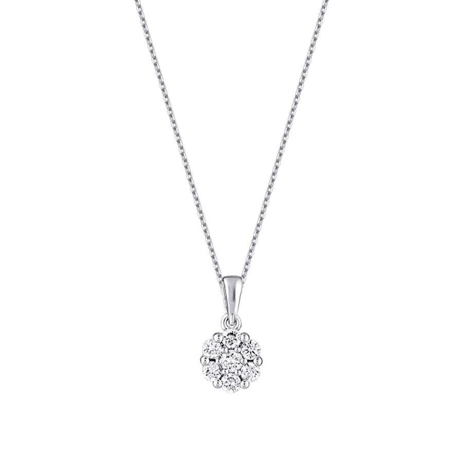0.19 Carat Diamond Flower Necklace
