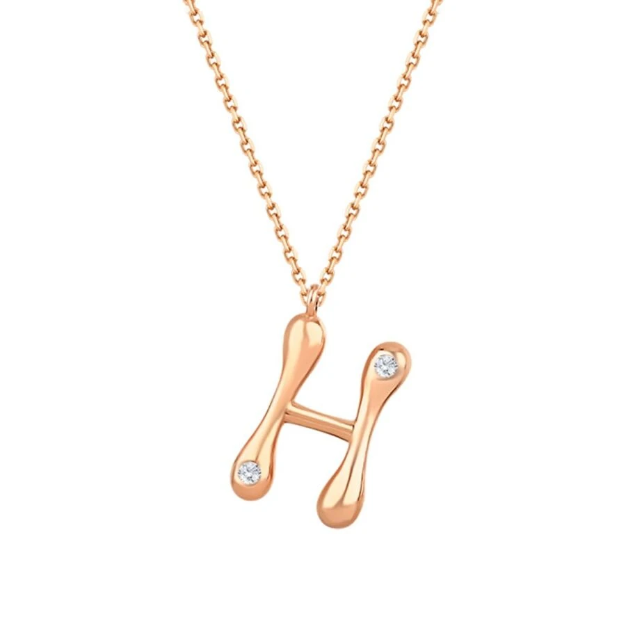 0.04 Carat Diamond Letter H  Necklace