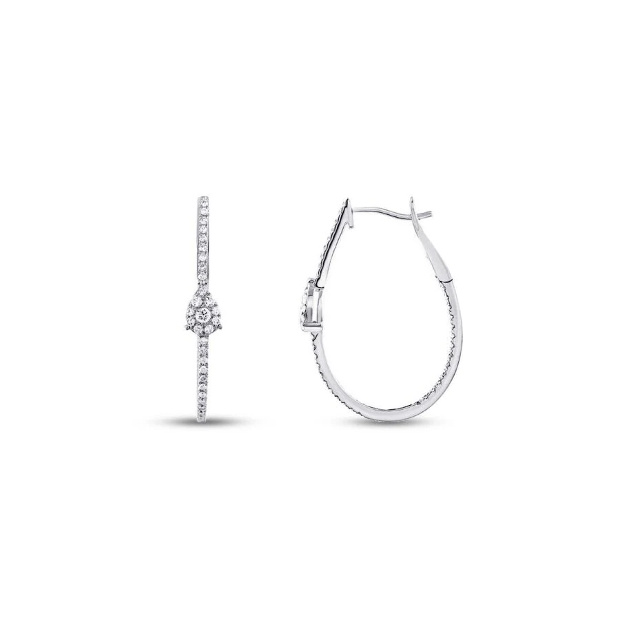 0.70 Carat Diamond Hoop Earrings