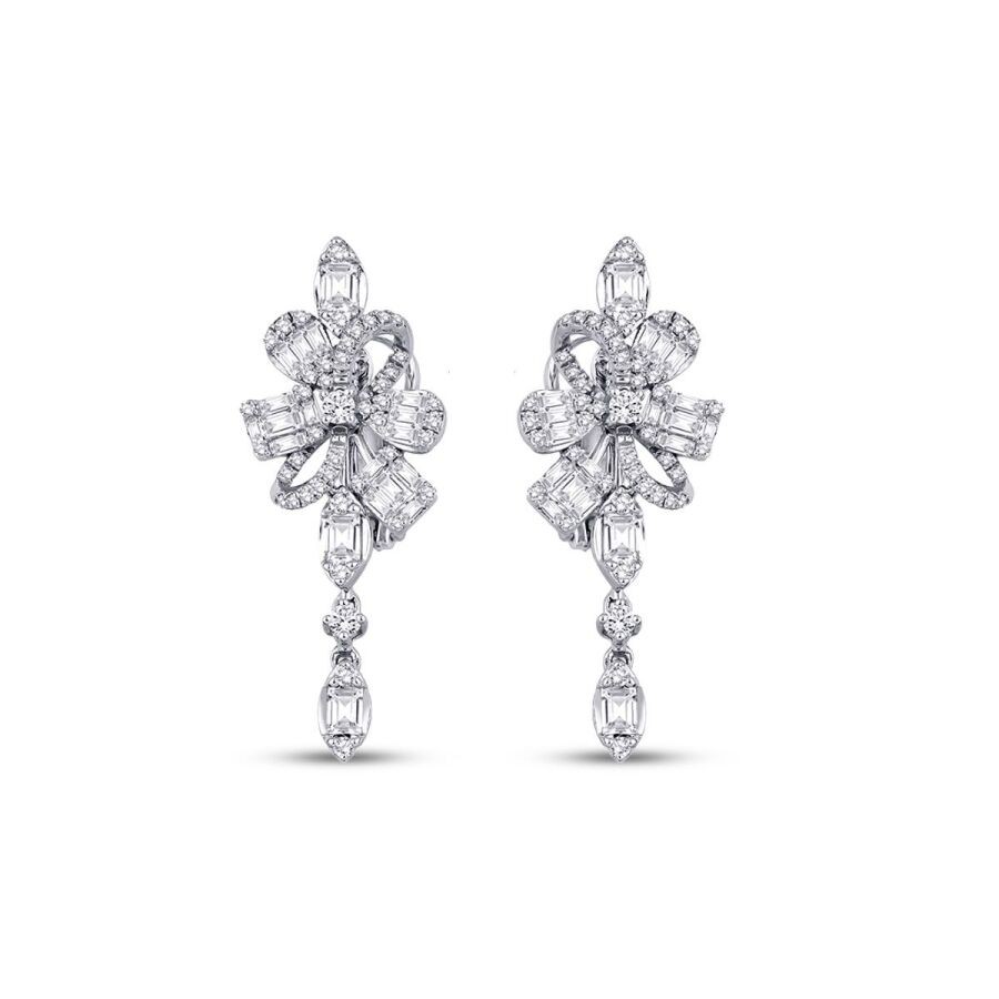 1.62 Carat Diamond Baguette Earrings