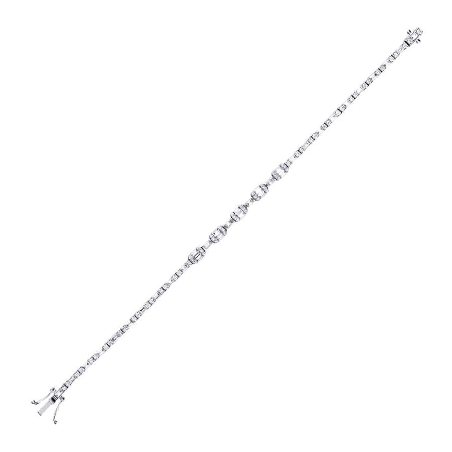 2.53 Carat Diamond Baguette Bracelet