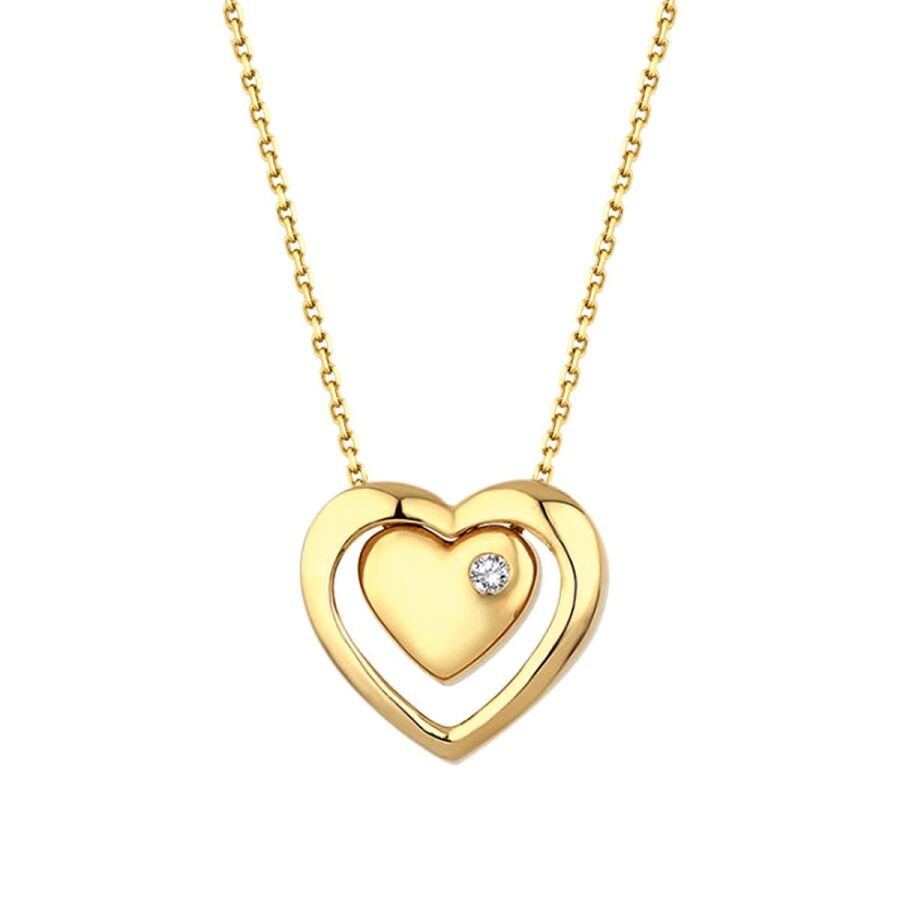 Gold Two Hearts Necklace