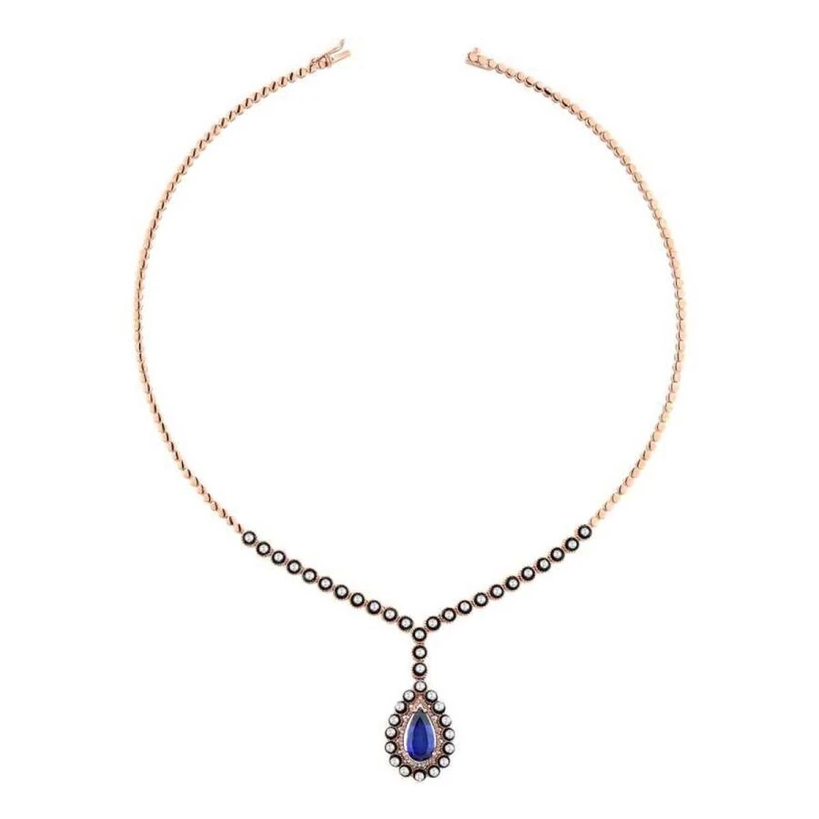 4.66 Carat Diamond Sapphire Necklace