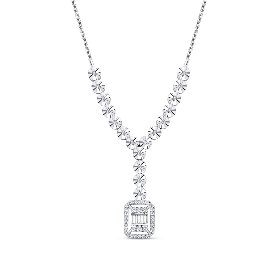 0.19 Carat Diamond Baguette Neckband