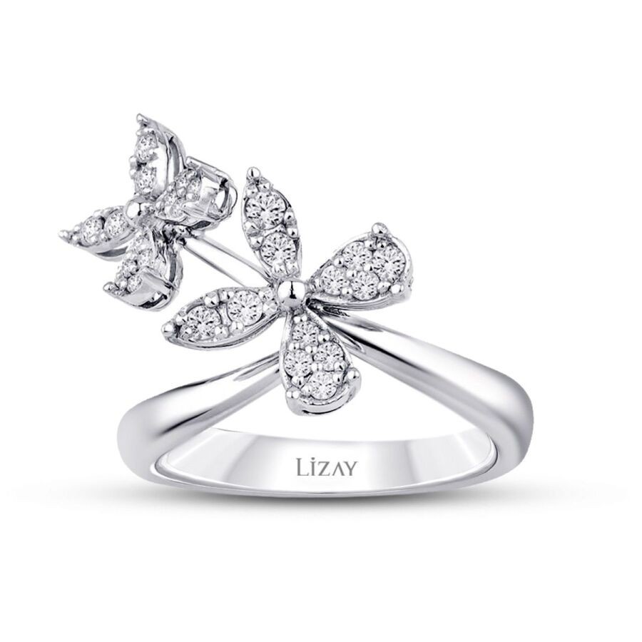 0,33 Karat Diamant Blumen Ring