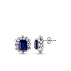 4,57 Karat Diamant Saphir Ohrringe