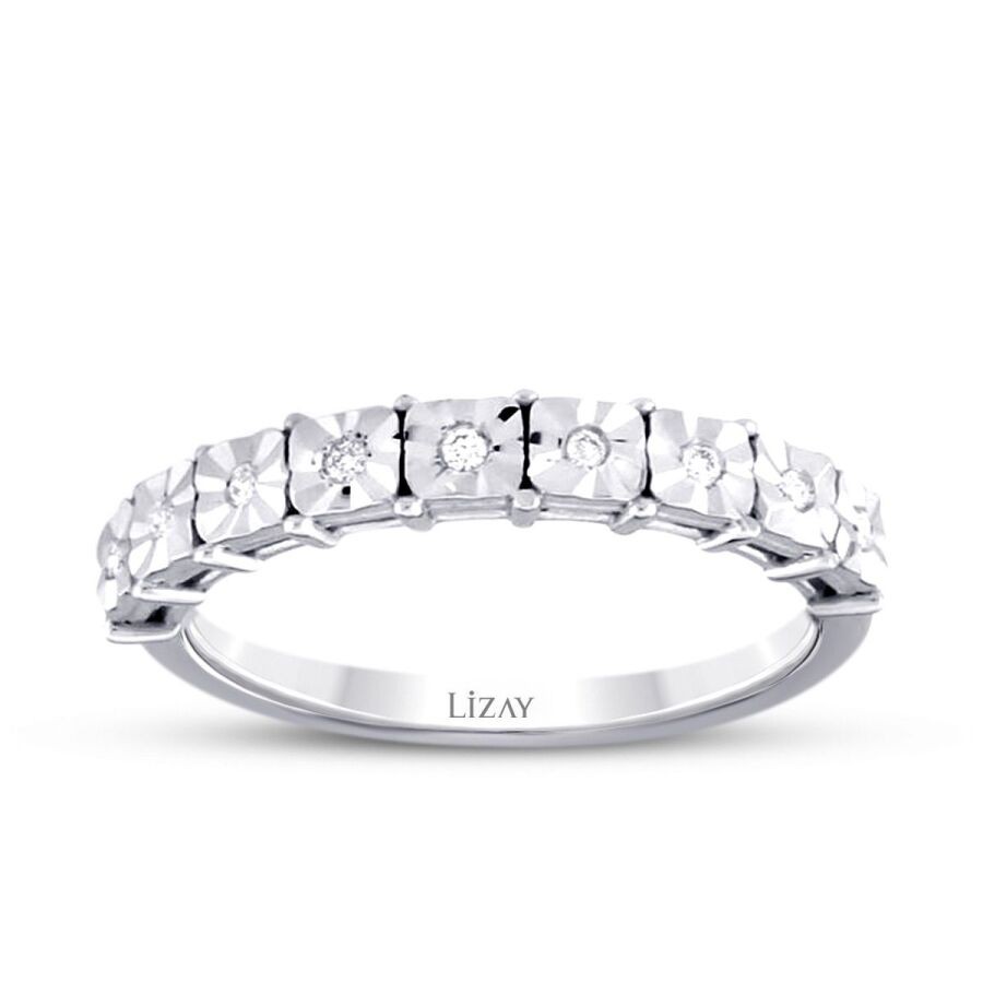 0.05 Carat Diamond Effect Half-Eternity Ring