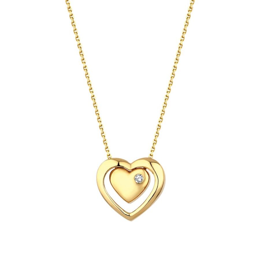 Gold Two Hearts Necklace