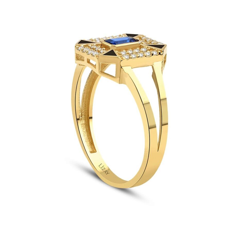 Gold Enamel Ring