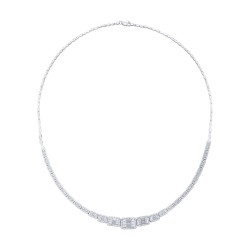 Gold Row Baguette Necklace