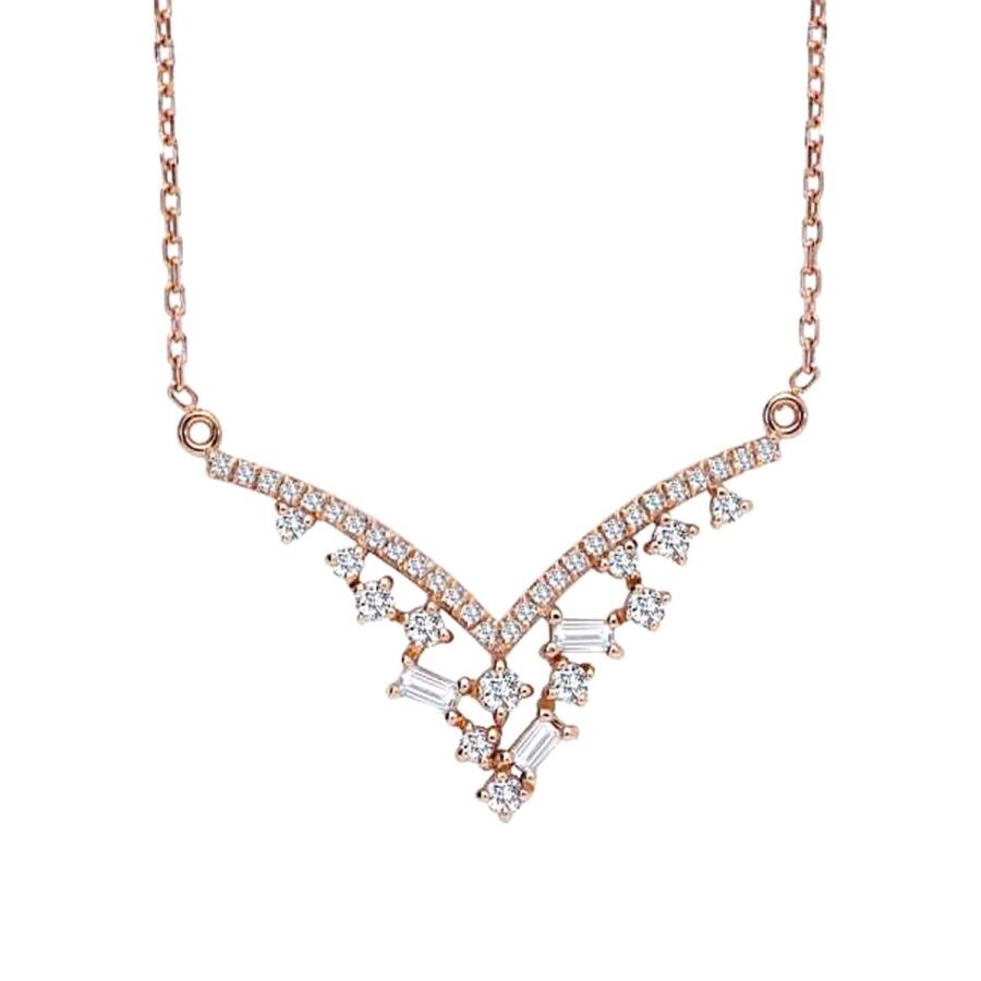 0.31 Carat Diamond Baguette Necklace