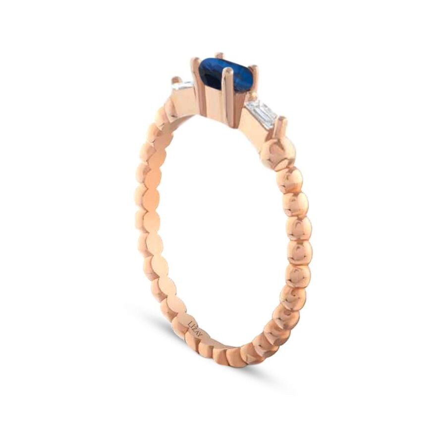 0.22 Carat Diamond Sapphire Ring
