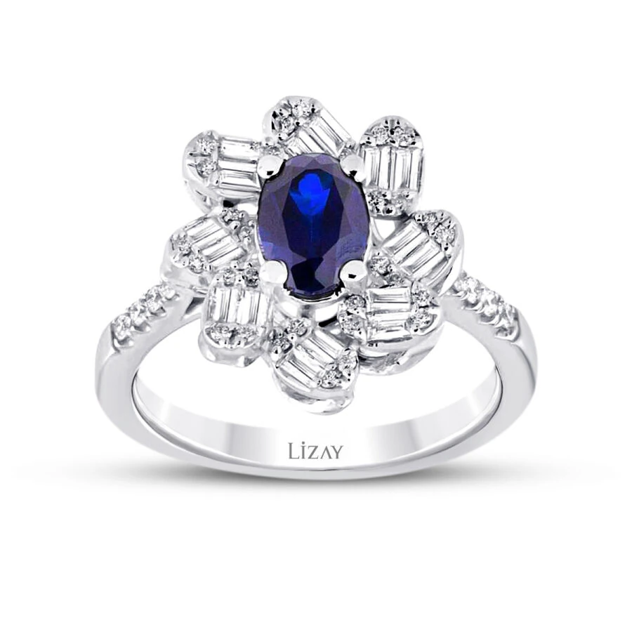 1.51 Carat Diamond Sapphire Ring