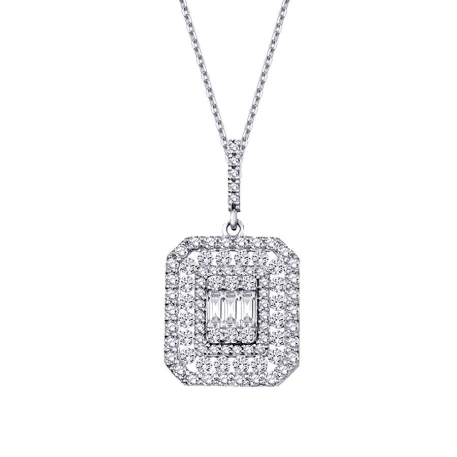 0.61 Carat Diamond Baguette Necklace