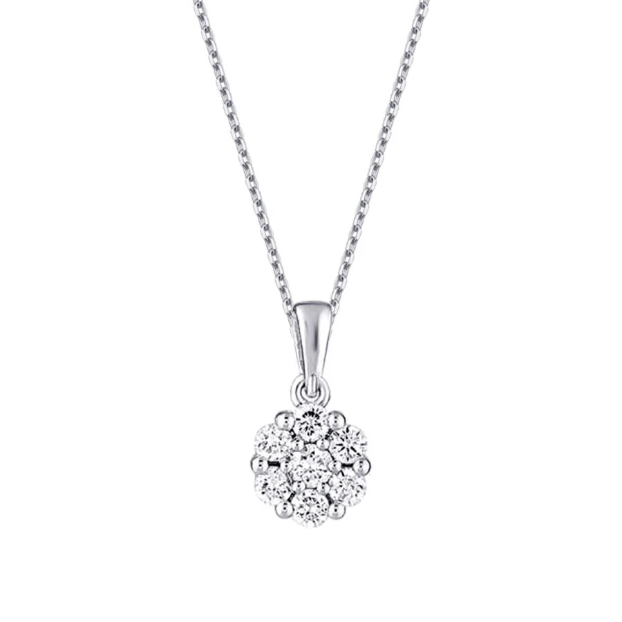 0.19 Carat Diamond Flower Necklace